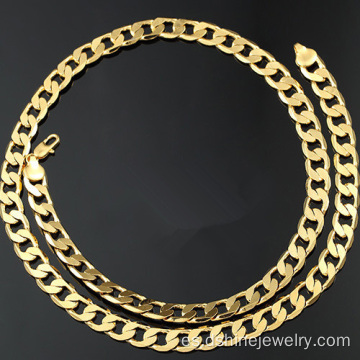 Cadena de cobre collar hombres mujeres 18K Gold Plated collar